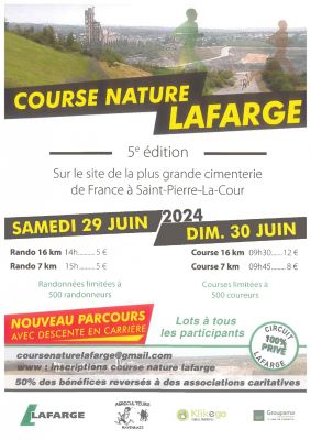 Les 29 & 30 juin :  Course Nature Lafarge