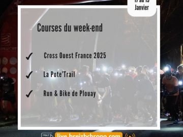 En ce 3ème week-end de Janvier, nos équipes seront présentes sur 3 courses du Grand Ouest ⚫️⚪️

° Le Cross Ouest-France Pays de la Loire - Officiel 📰
° La...